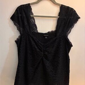 Torrid Black Lace Detail Top, Size 2 / 18 / 20